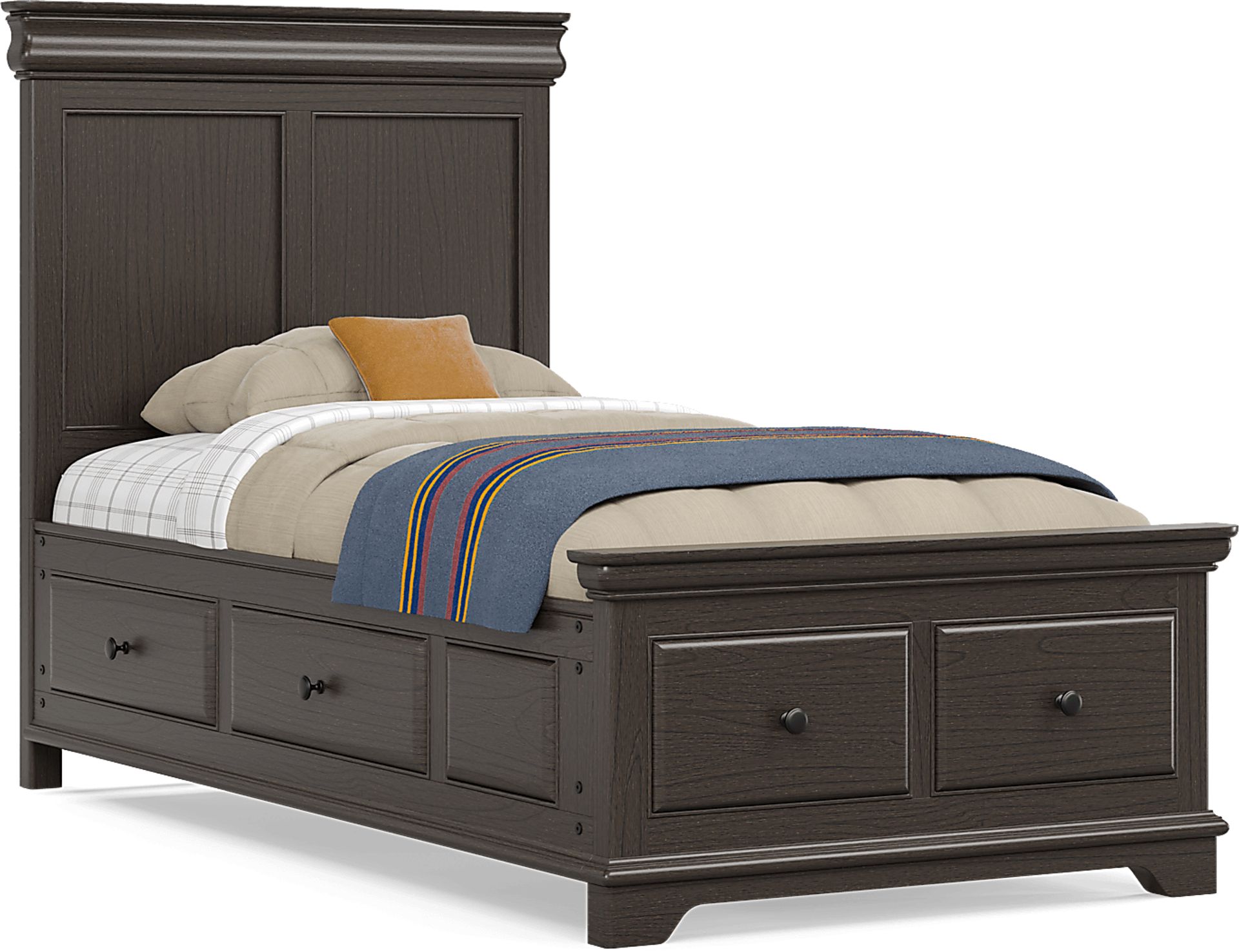 Kids Oberon Chocolate Twin Storage Bed - Image 1