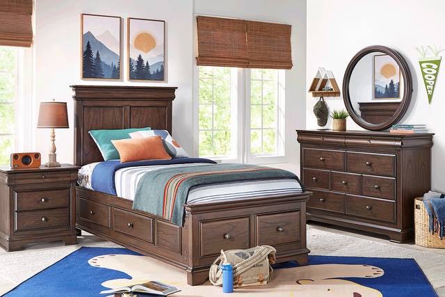 Kids Oberon Chocolate Twin Storage Bed - Thumbnail - Image 2