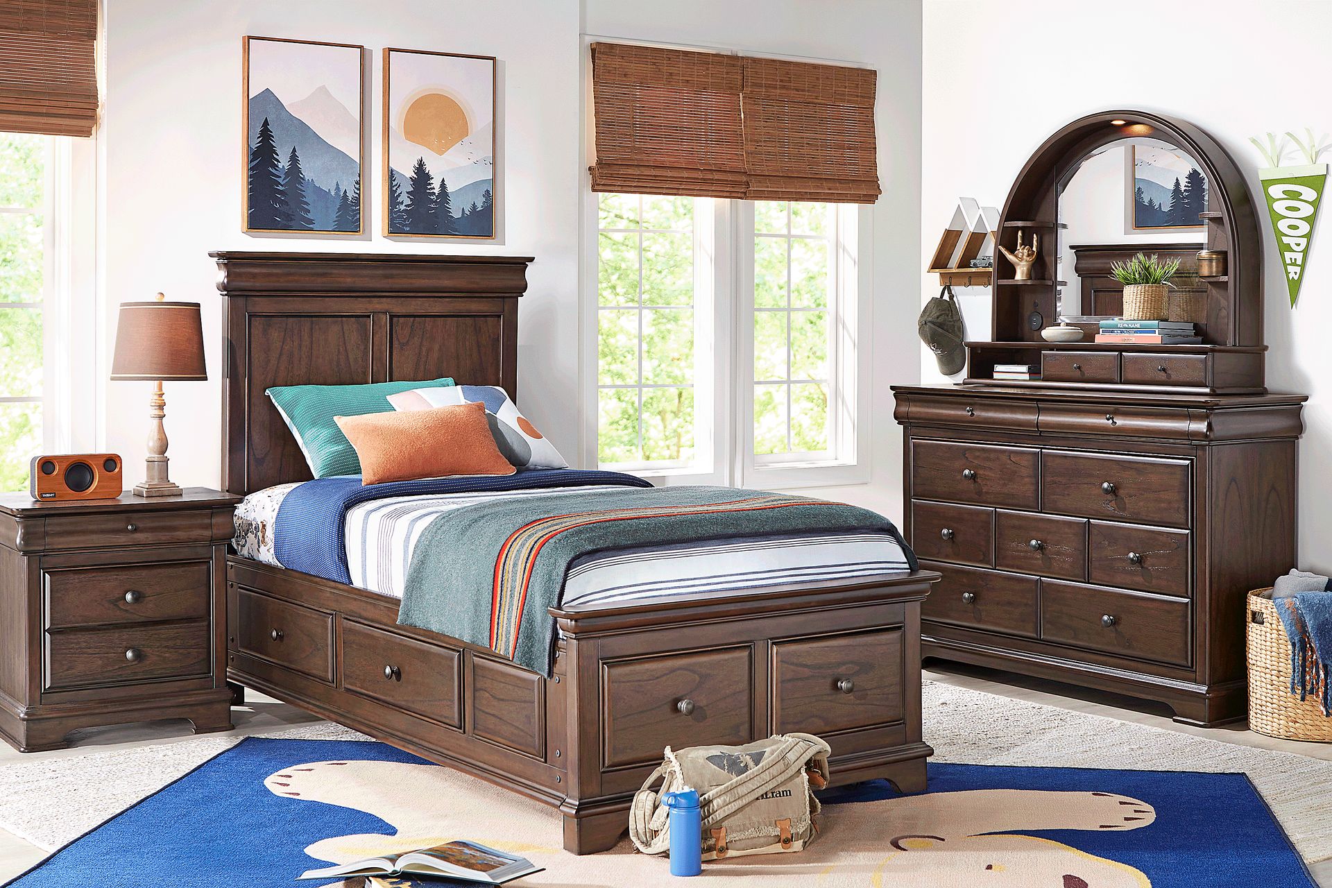Kids Oberon Chocolate Twin Storage Bedroom - Image 1