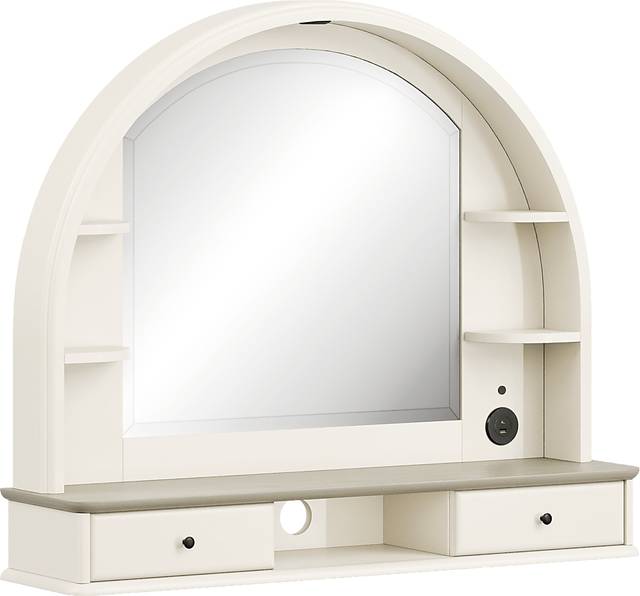 Kids Oberon Cream Arched Mirror with Hutch - Thumbnail - Image 2
