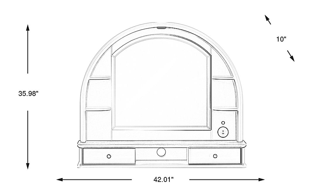 Kids Oberon Cream Arched Mirror with Hutch