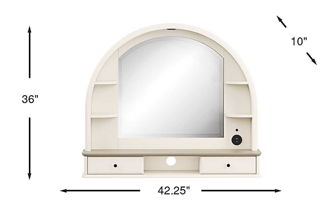 Kids Oberon Cream Arched Mirror with Hutch