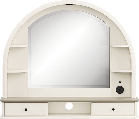 Kids Oberon Cream Arched Mirror with Hutch