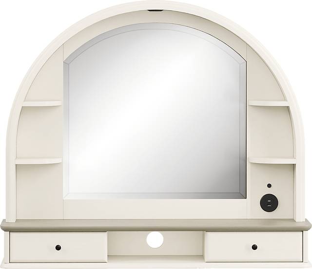 Kids Oberon Cream Arched Mirror with Hutch - Thumbnail - Image 1