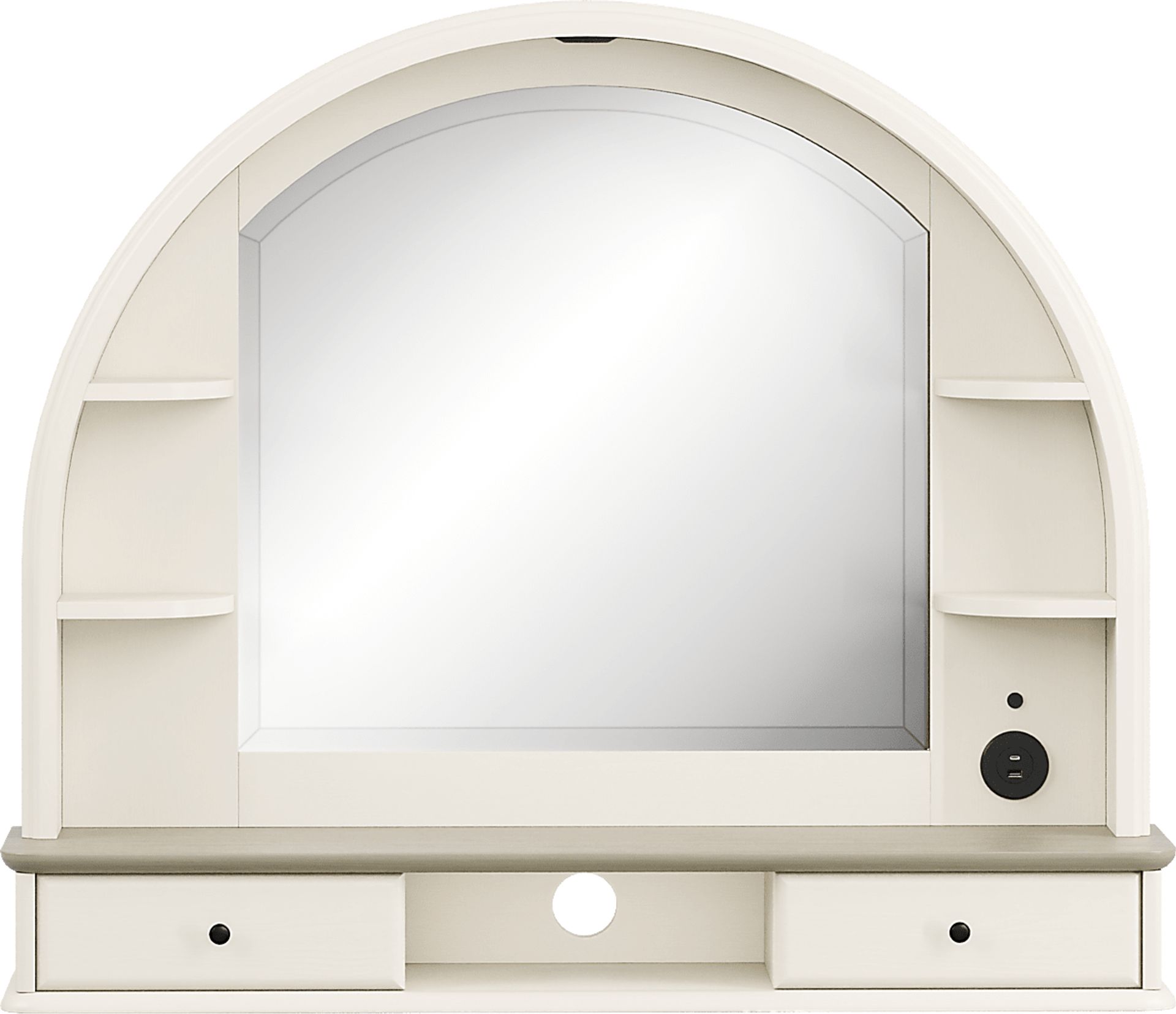 Kids Oberon Cream Arched Mirror with Hutch - Image 1