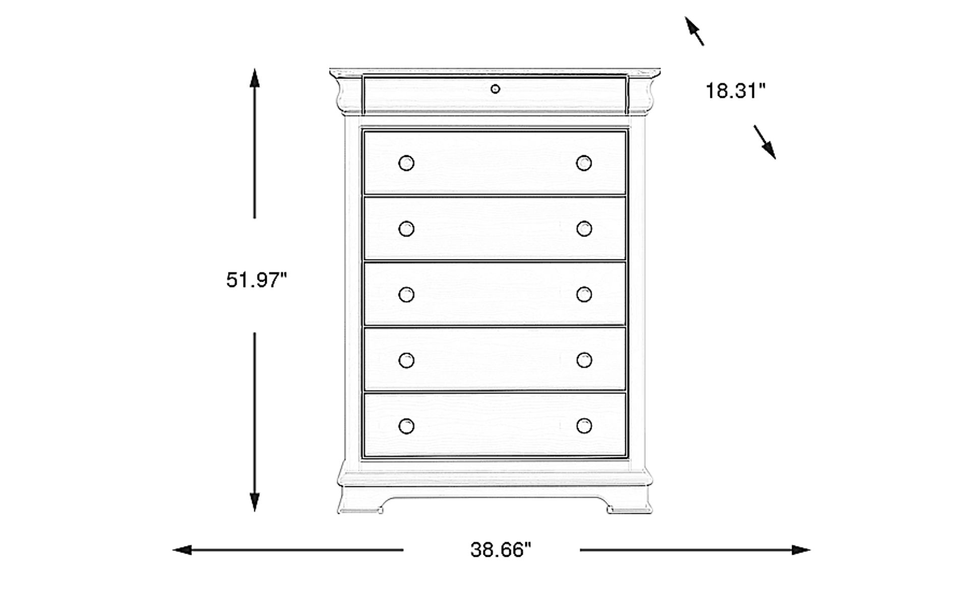 Dimension Image. Please refer to the Dimension Tab on this page for dimension details.