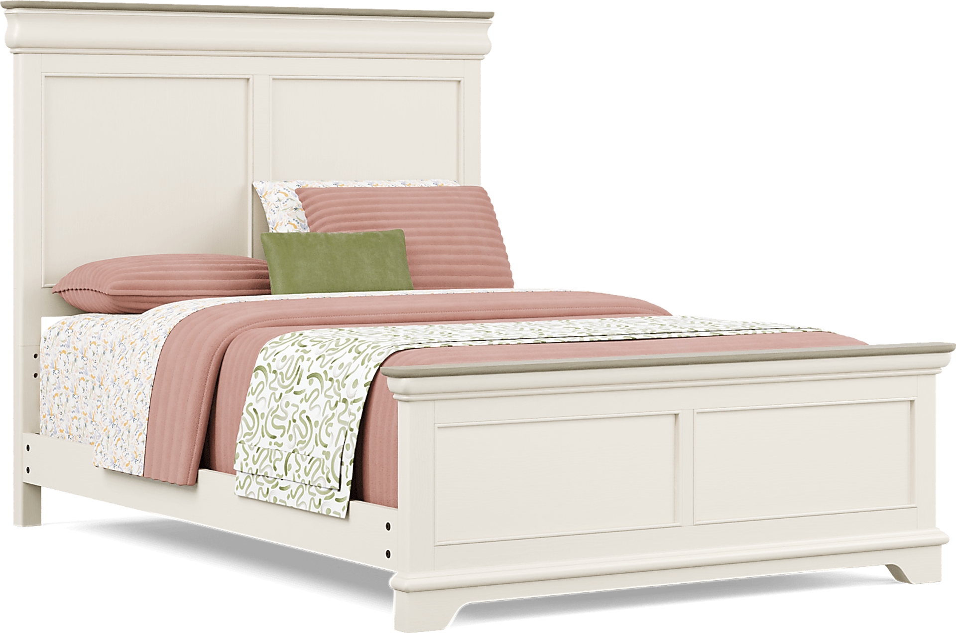 cream full panel bed