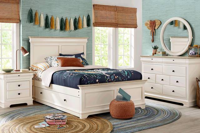 Kids Oberon Cream Full Panel Bedroom - Thumbnail - Image 1