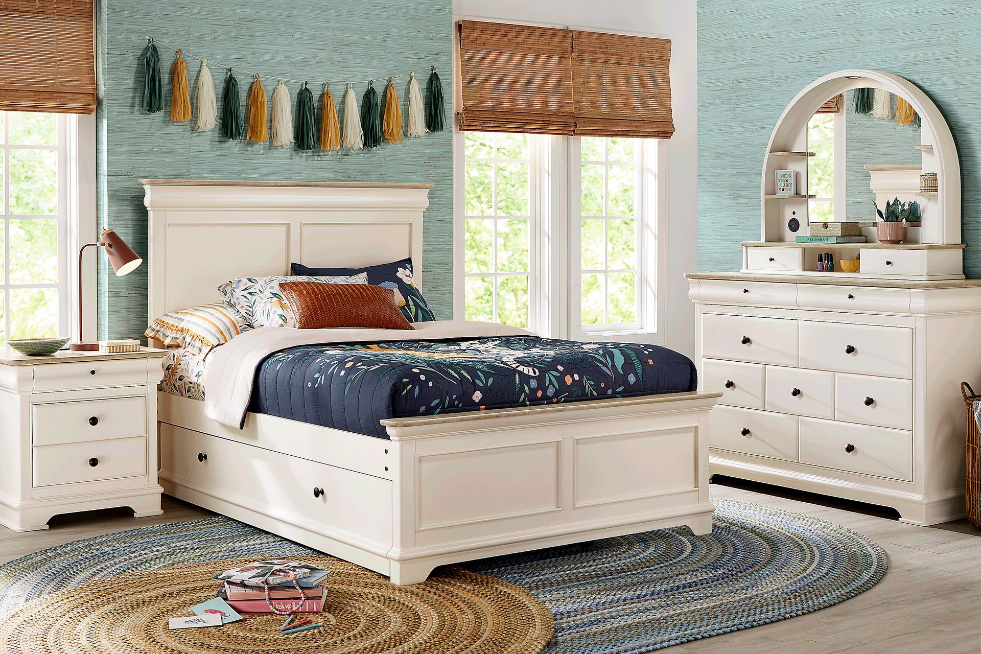 Kids Oberon Cream Full Panel Bedroom - Image 1