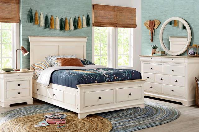 Kids Oberon Cream Full Storage Bedroom - Thumbnail - Image 1
