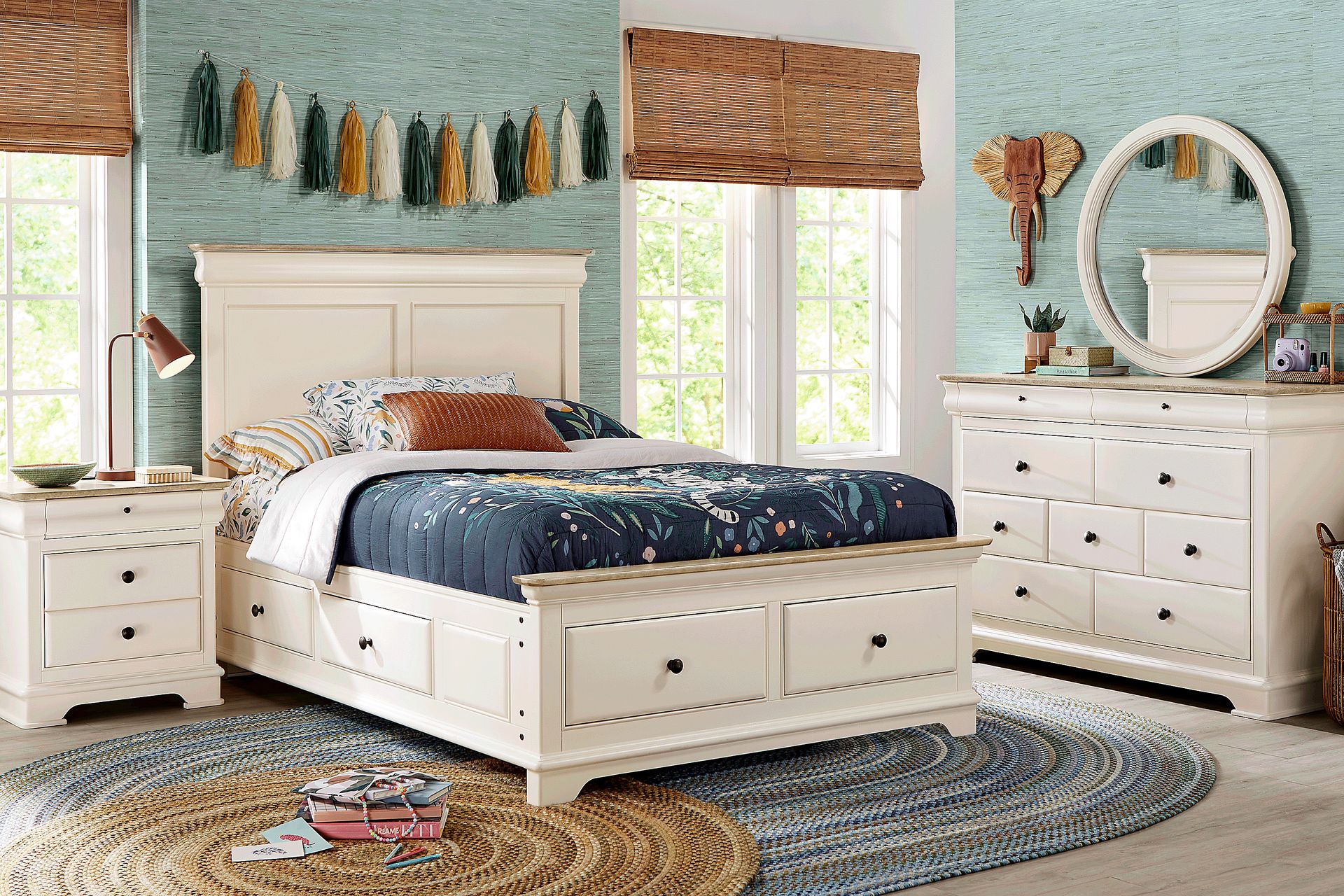 Kids Oberon Cream Full Storage Bedroom - Image 1