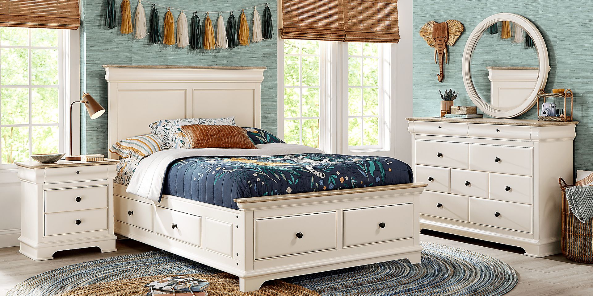 Kids Oberon Cream Full Panel Bedroom - Image 5