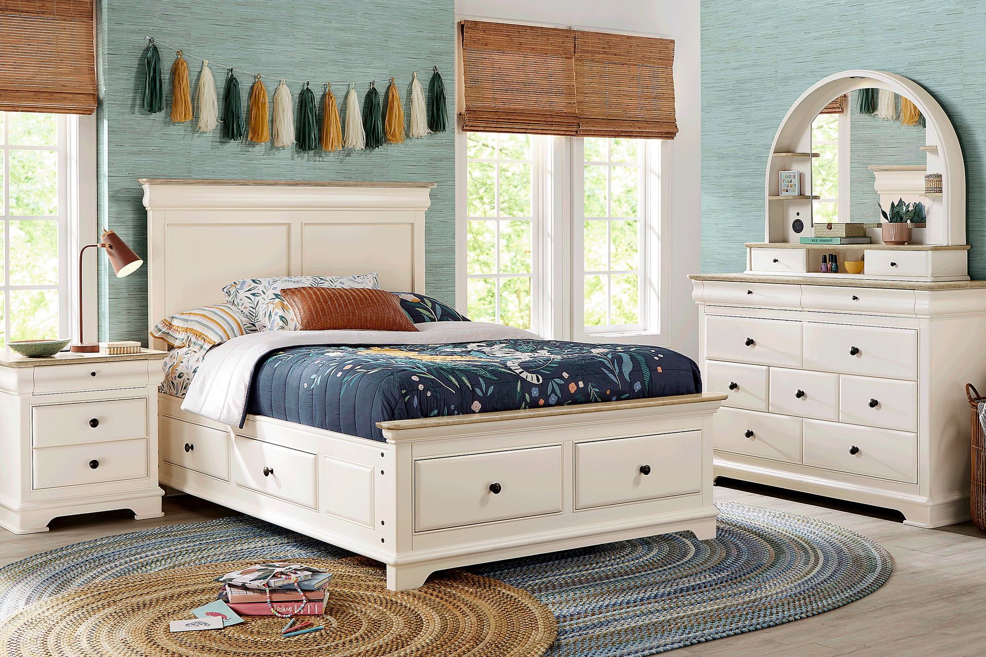 Kids Oberon Cream Full Storage Bedroom - Image 1