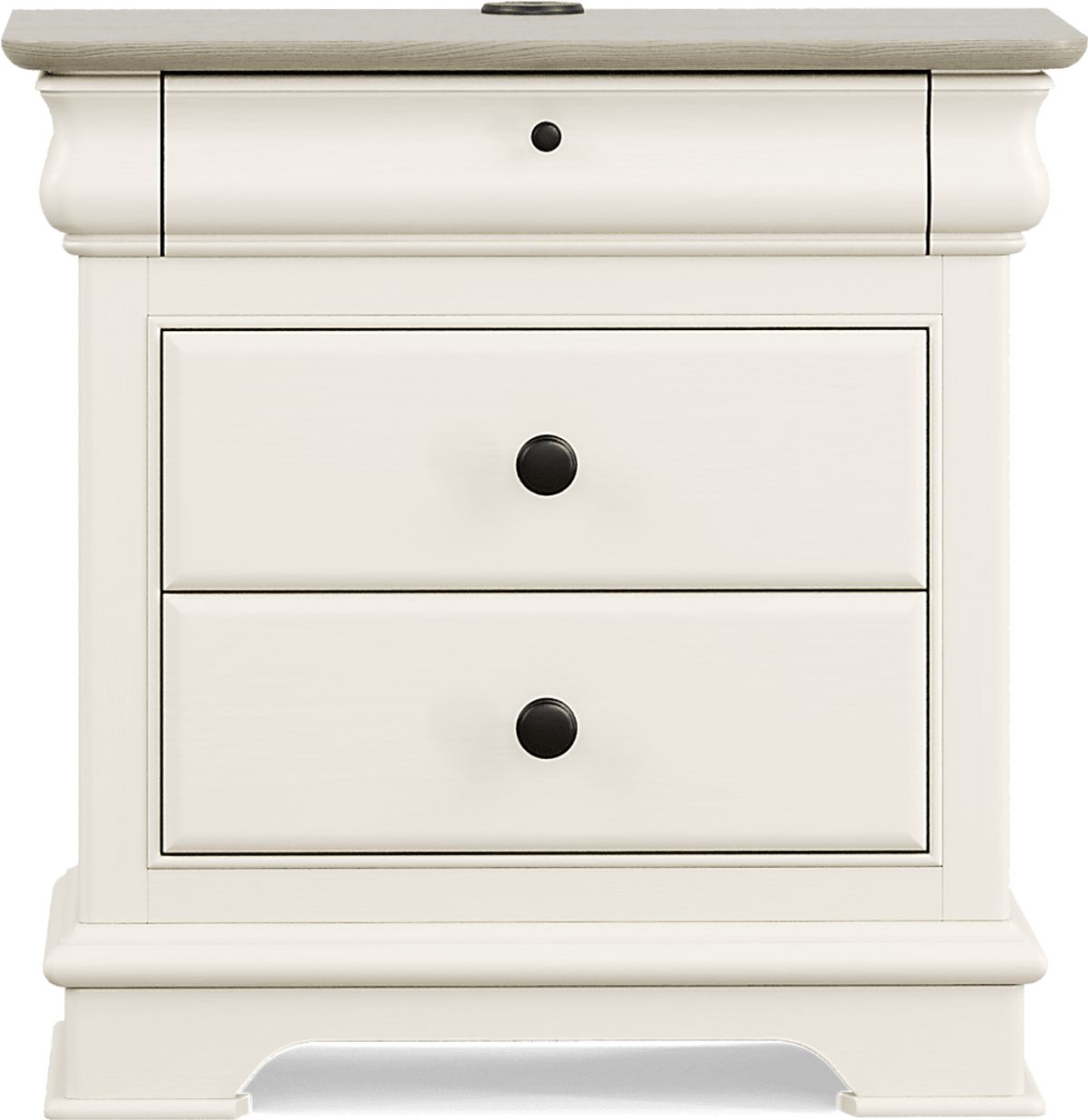 Regen Oberon Cream Colors,Light Wood,White Nightstand | Rooms to Go