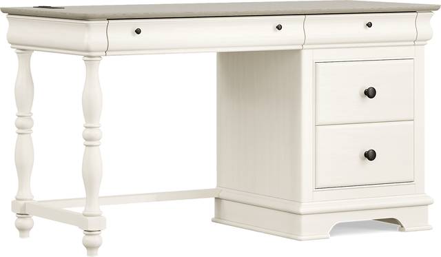 Kids Oberon Cream Pedestal Desk - Thumbnail - Image 2