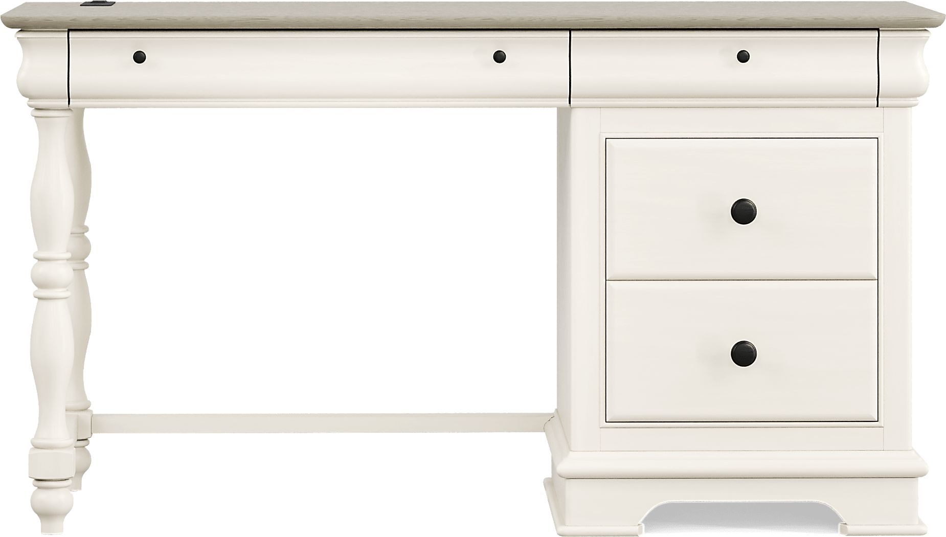Kids Oberon Cream Pedestal Desk