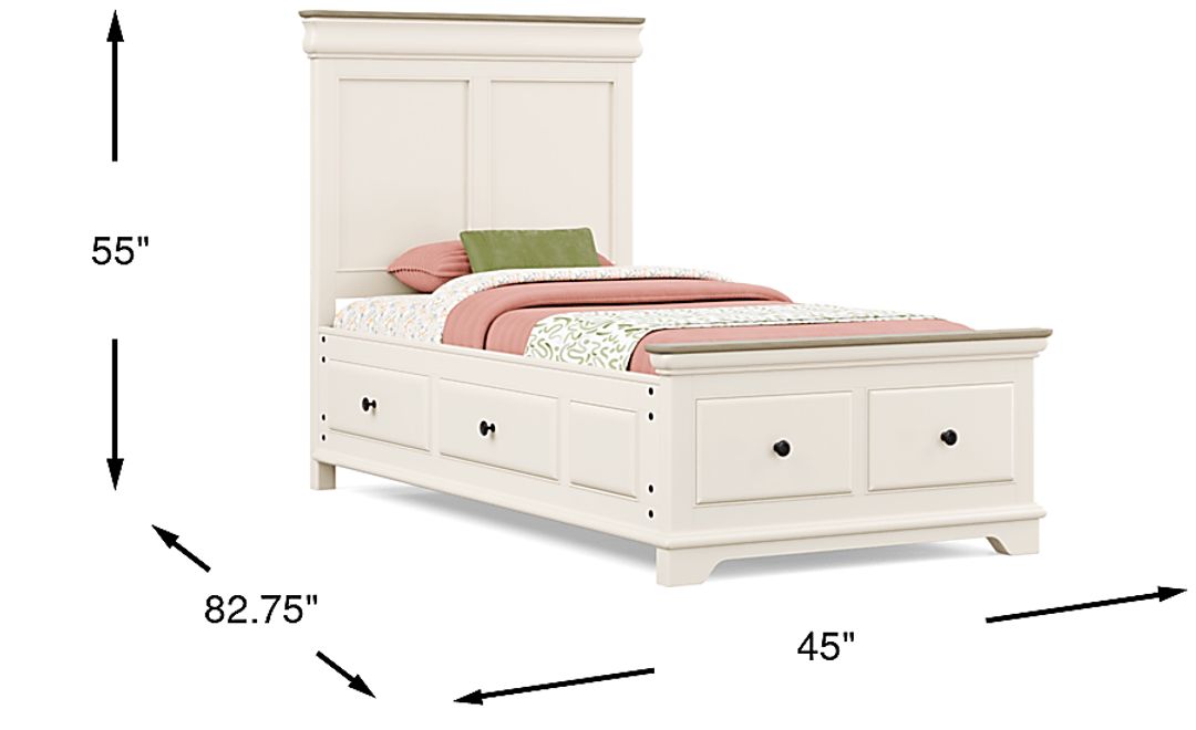 Kids Oberon Cream Twin Storage Bed
