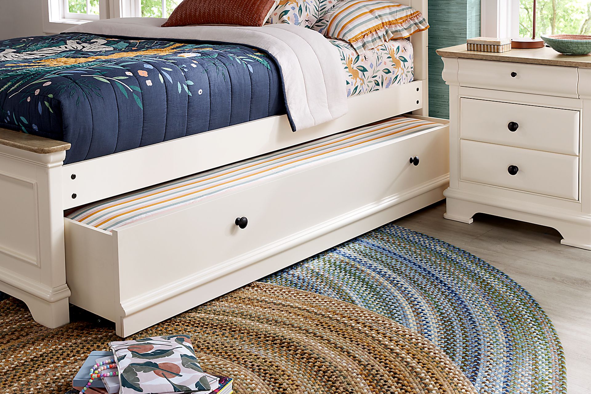 Kids Oberon Cream Twin Storage Trundle - Image 5