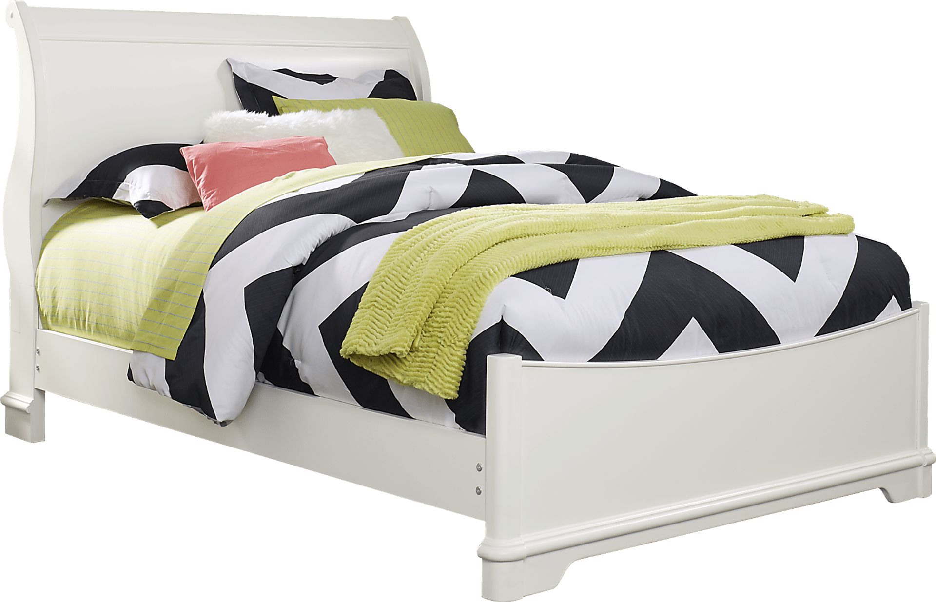 Kids Oberon White 3 Pc Twin Sleigh Bed - Image 1