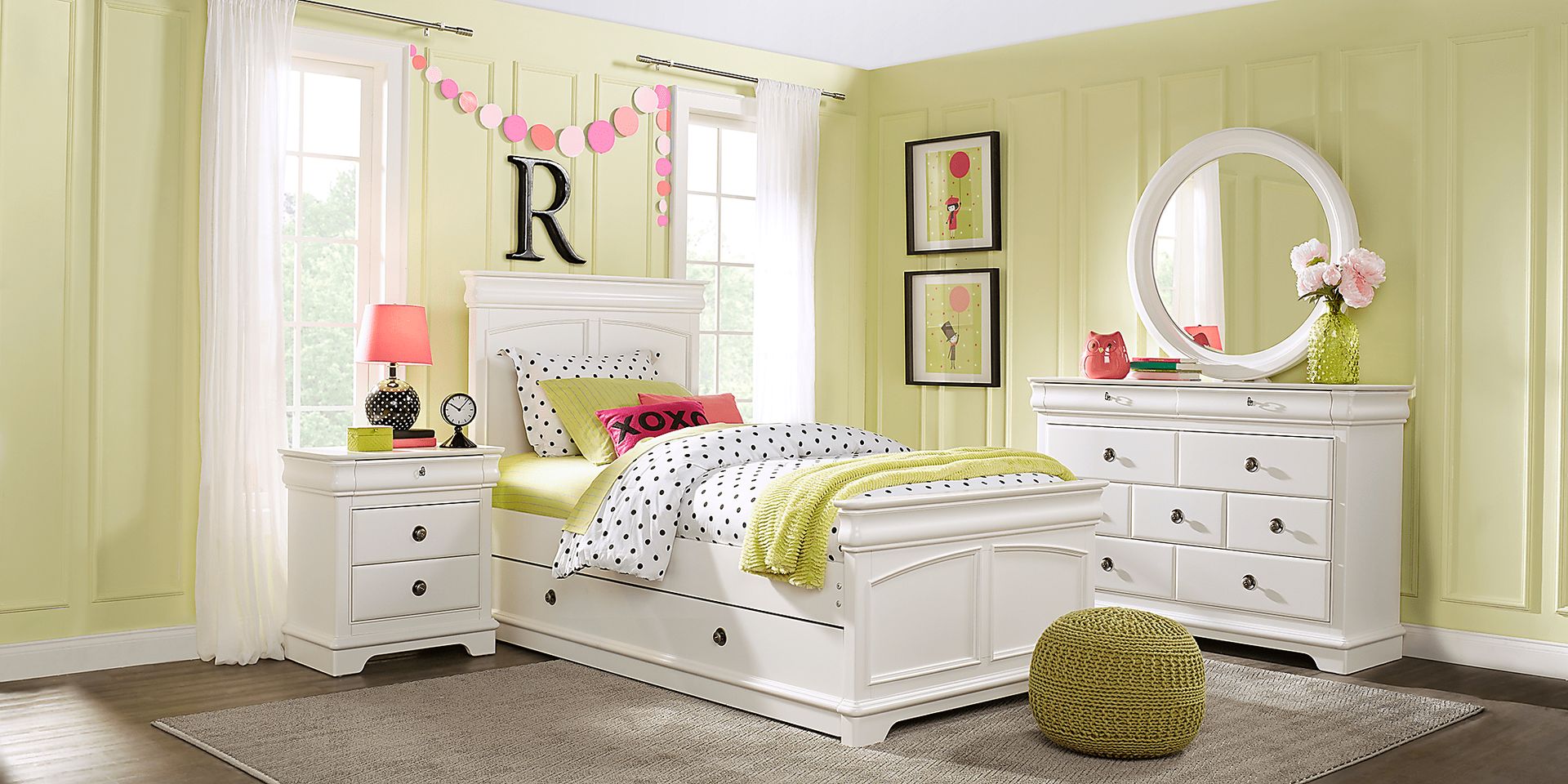 Kids Oberon White 3 Pc Full Panel Bed - Image 3