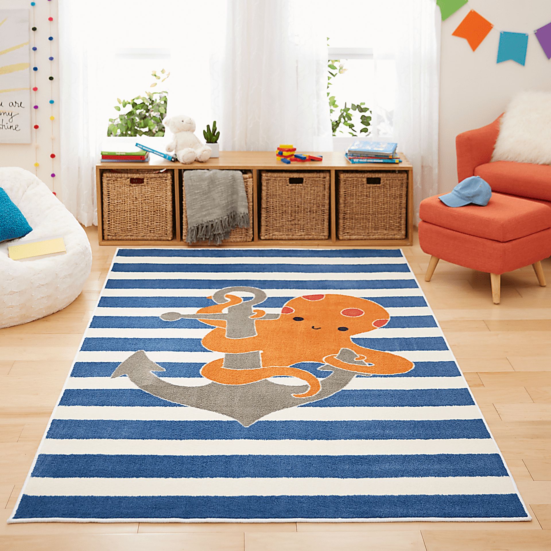 Kids Octopus Way Orange 5' x 8' Rug - Image 2