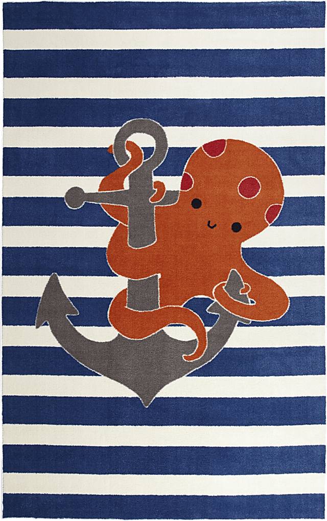 Kids Octopus Way Orange 5' x 8' Rug - Thumbnail - Image 1