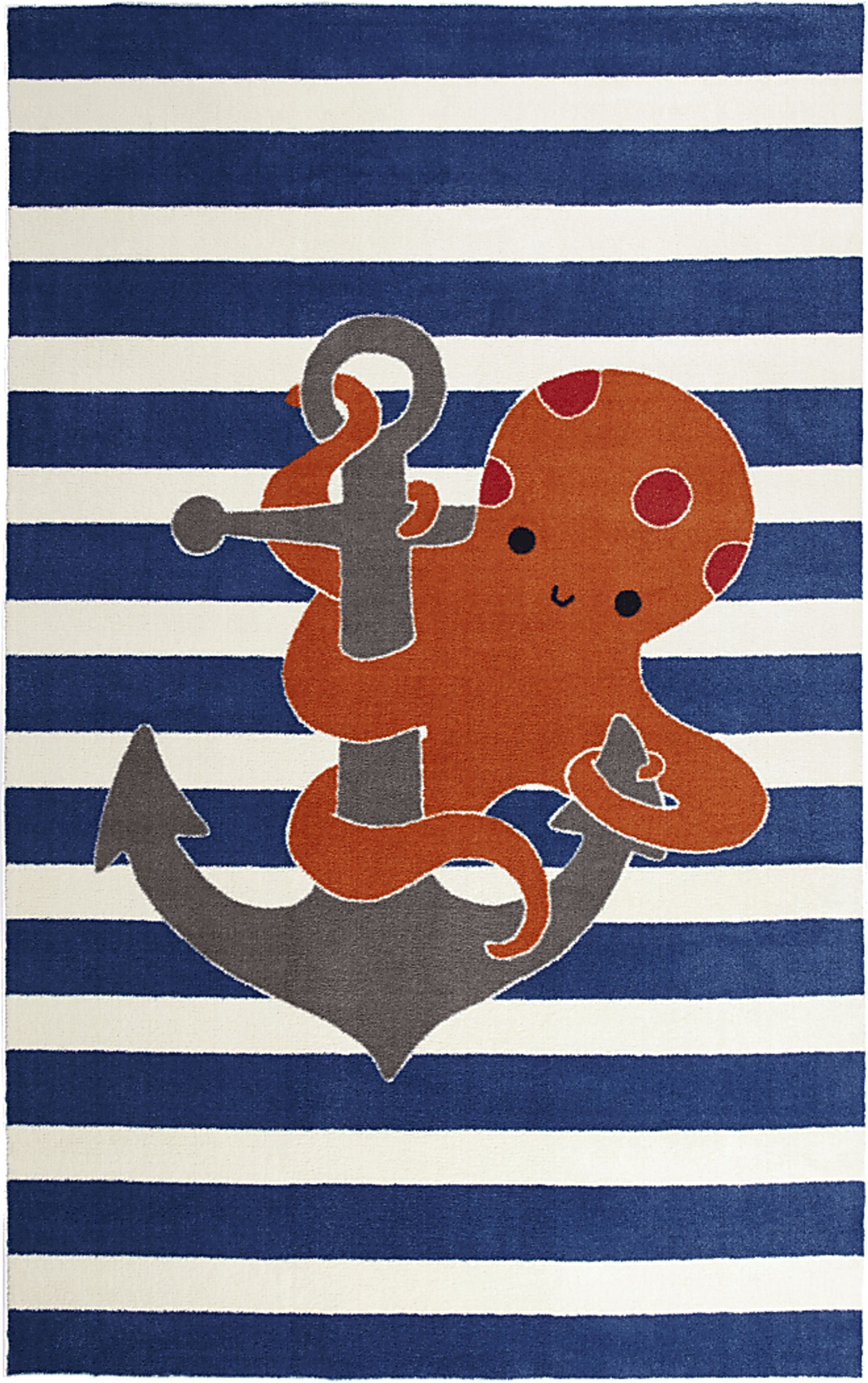 Kids Octopus Way Orange 5' x 8' Rug - Image 1