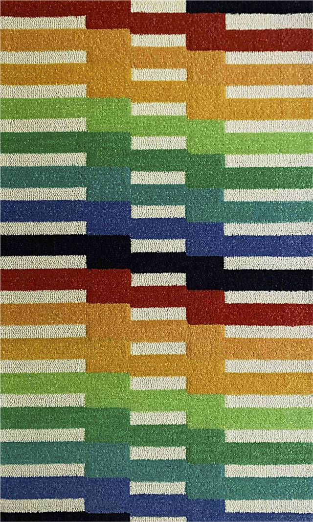 Kids Offbeat Rainbow Multi 2'8 x 4'8 Rug - Thumbnail - Image 1