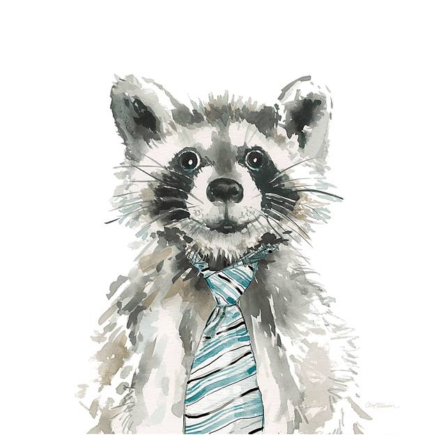 Kids Office Raccoon Gray Artwork - Thumbnail - Image 1