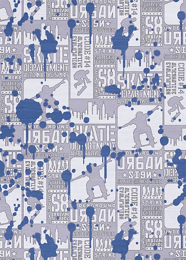 Kids Ollie Oasis Blue 6'6 x 9'2 Rug - Thumbnail - Image 1