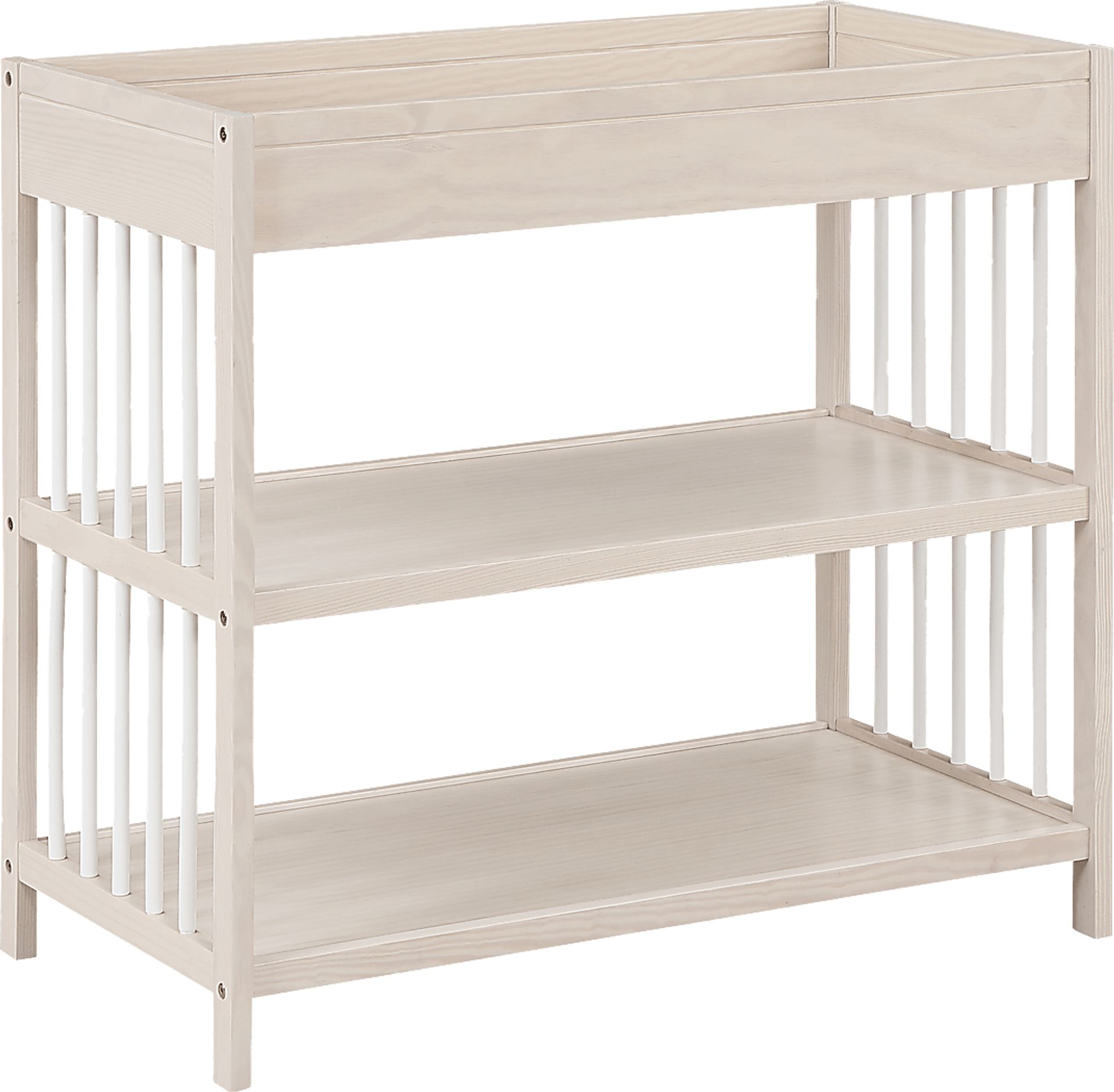 Olvio Natural,Washed White Light Wood Changing Table | Rooms to Go