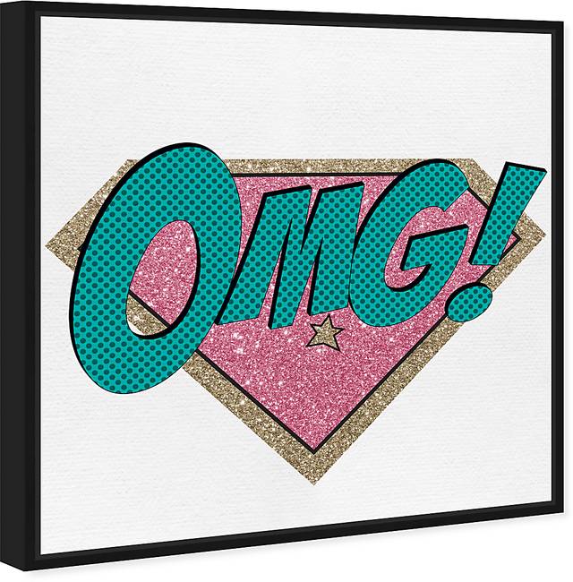 Kids OMG Big Words Green Medium Wall Art - Thumbnail - Image 2
