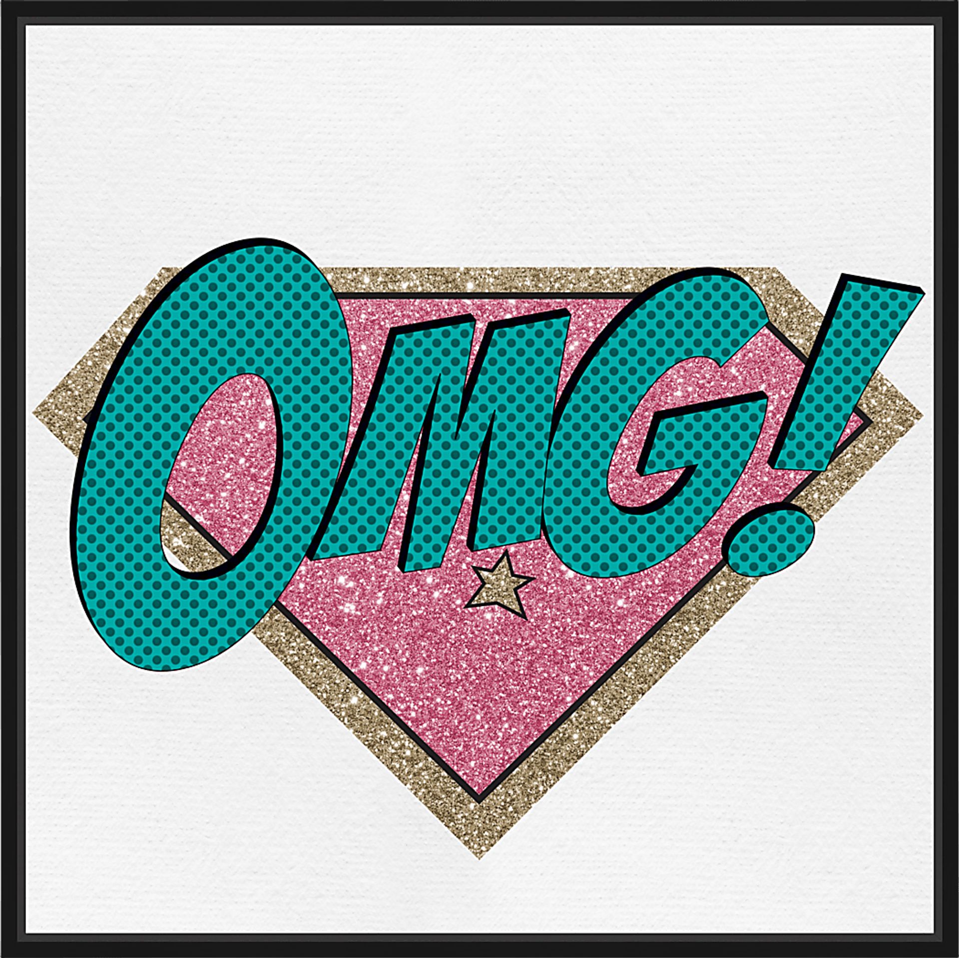 Kids OMG Big Words Green Medium Wall Art - Image 1