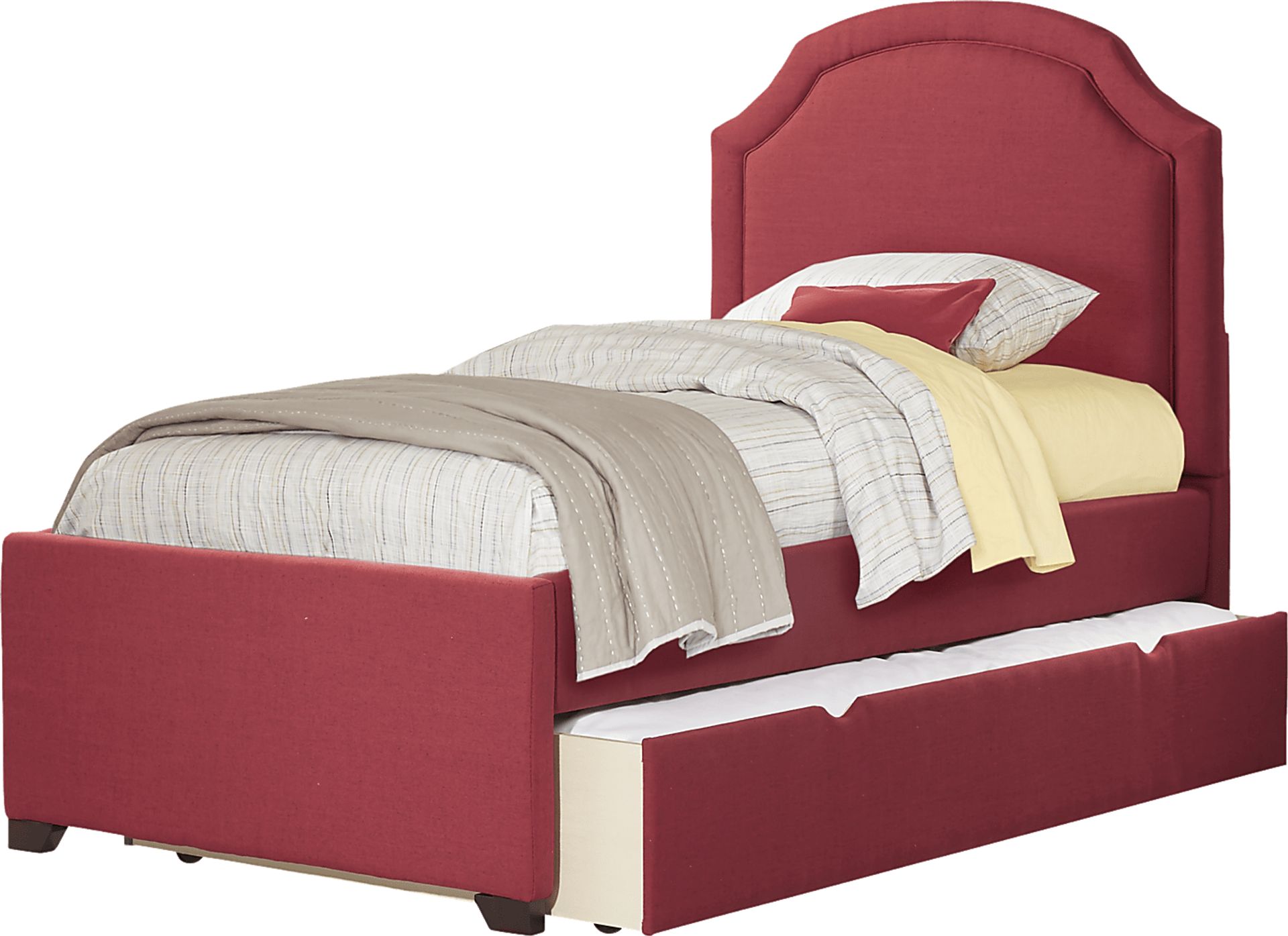 Kids Ophrie Red Twin Bed with Twin Storage Trundle - Image 1