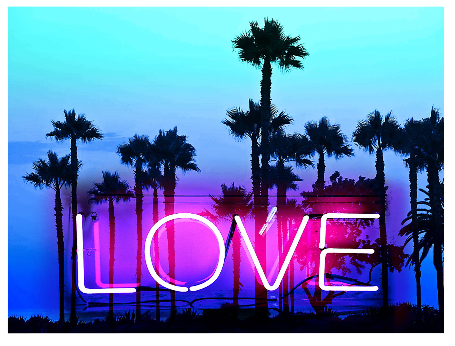 Kids Palm Beach Road Blue Artwork - Image 1