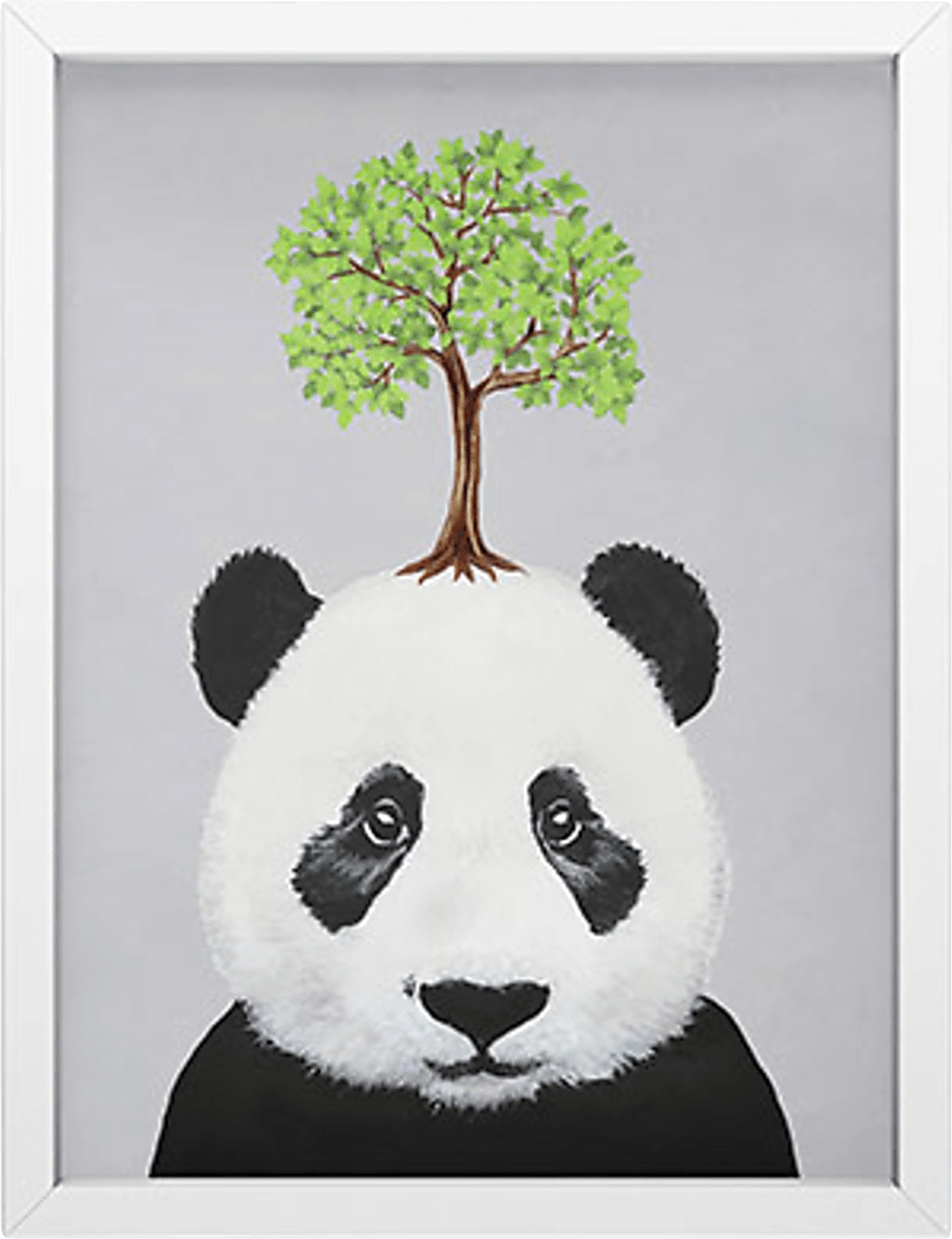 Kids Panda Tree White Mini Framed Art - Image 1