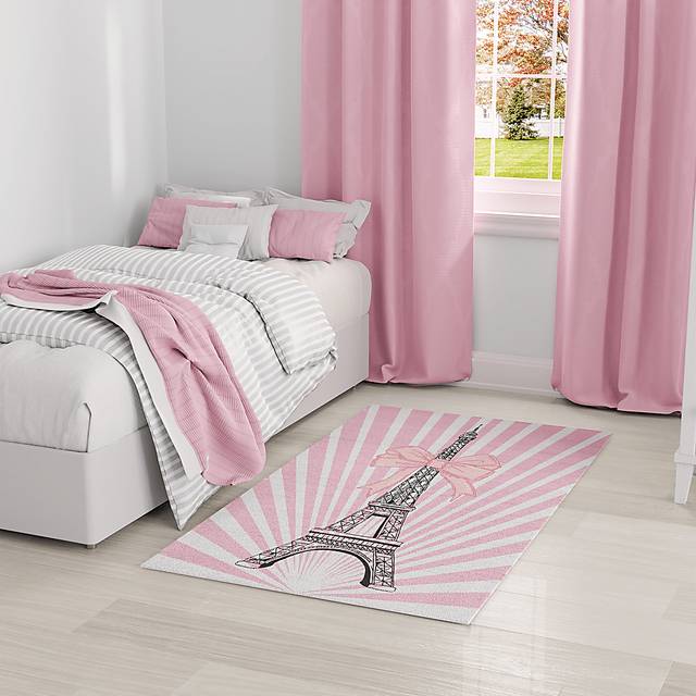 Kids Paris Fashionista Pink 4' x 6' Rug - Thumbnail - Image 2