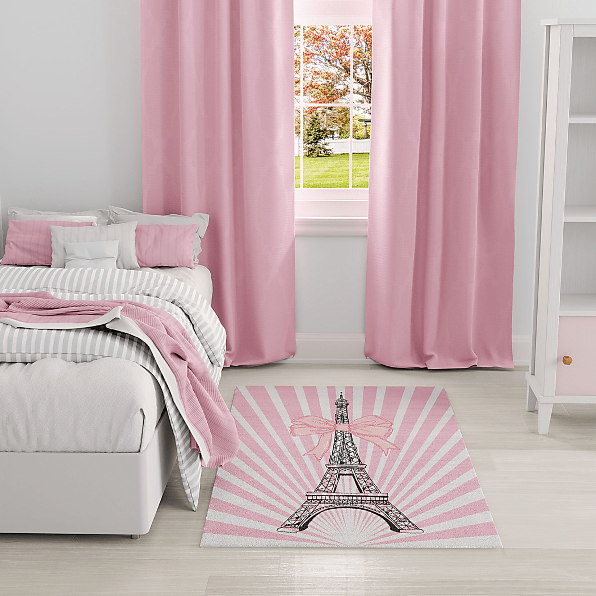 Kids Paris Fashionista Pink 4' x 6' Rug - Image 3
