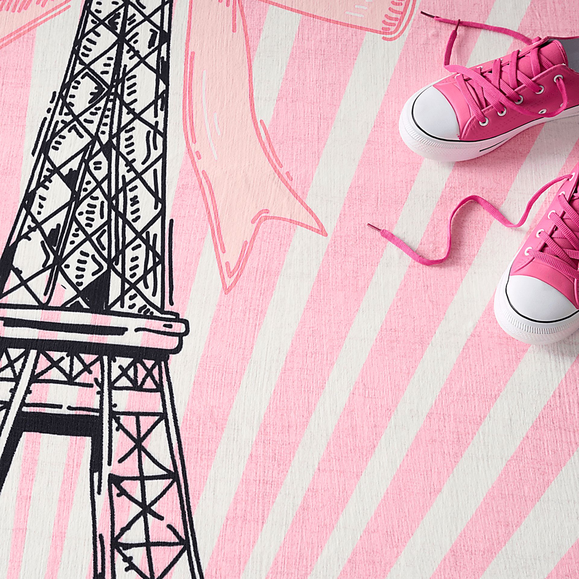 Kids Paris Fashionista Pink 4' x 6' Rug - Image 6