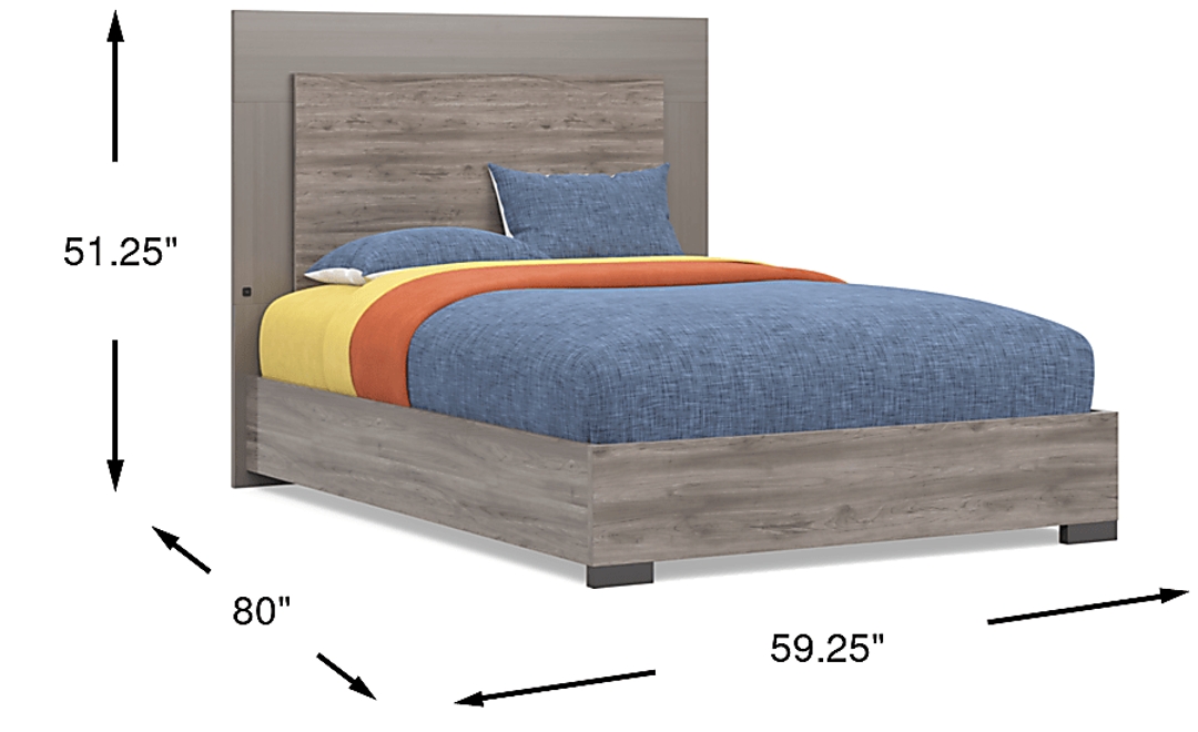 Kids Park Peak Gray Full Panel Bed