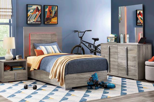 Kids Park Peak Gray Full Panel Bed - Thumbnail - Image 2