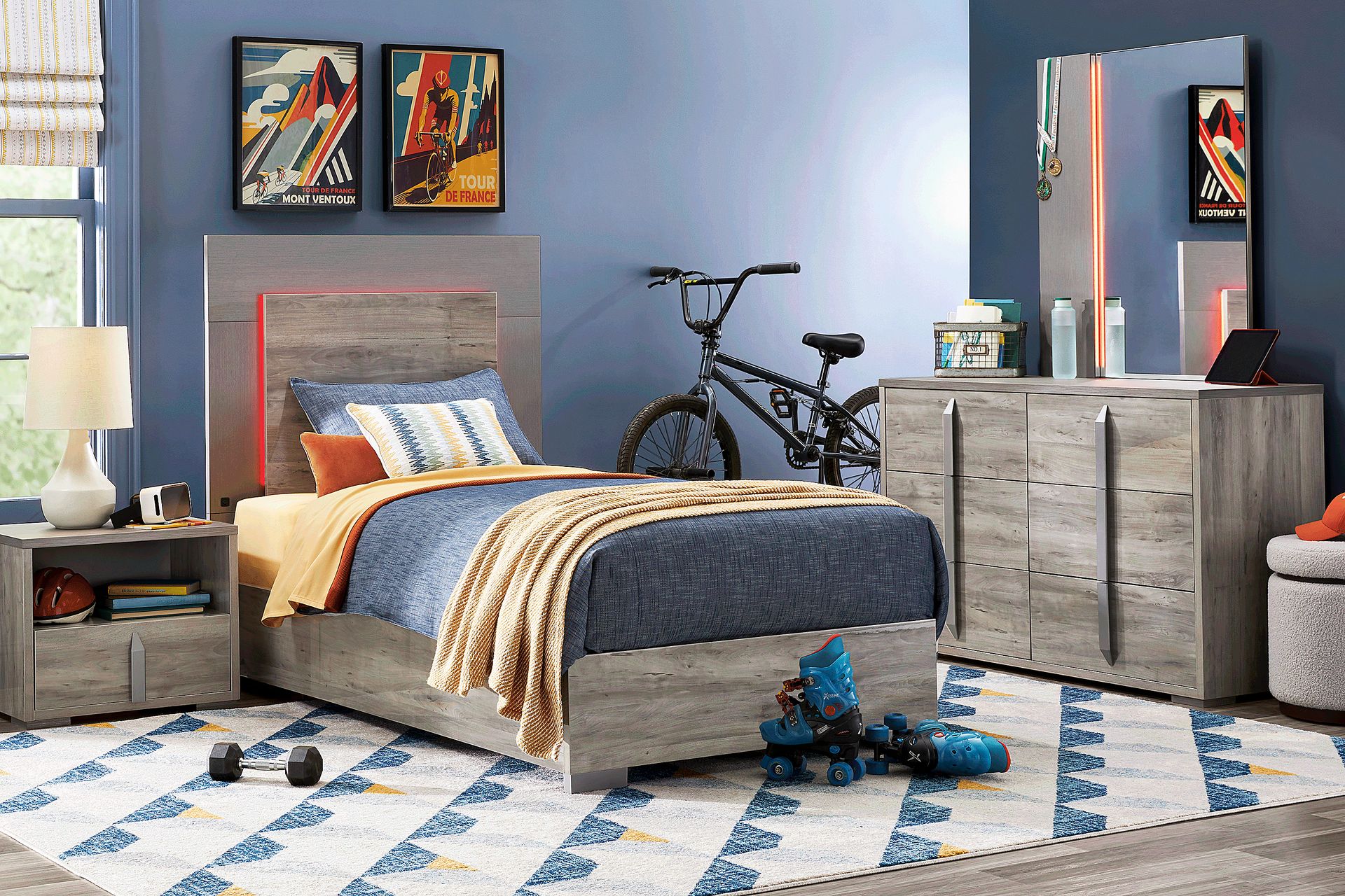 Kids Park Peak Gray Full Panel Bed - Image 2