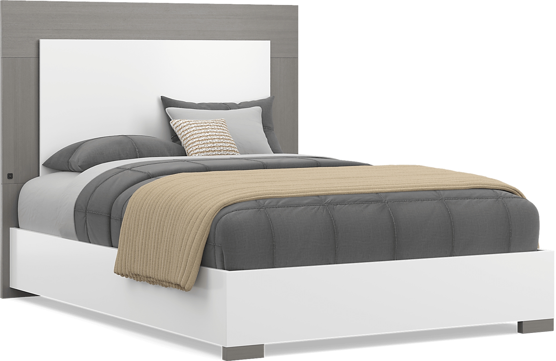white full panel bed