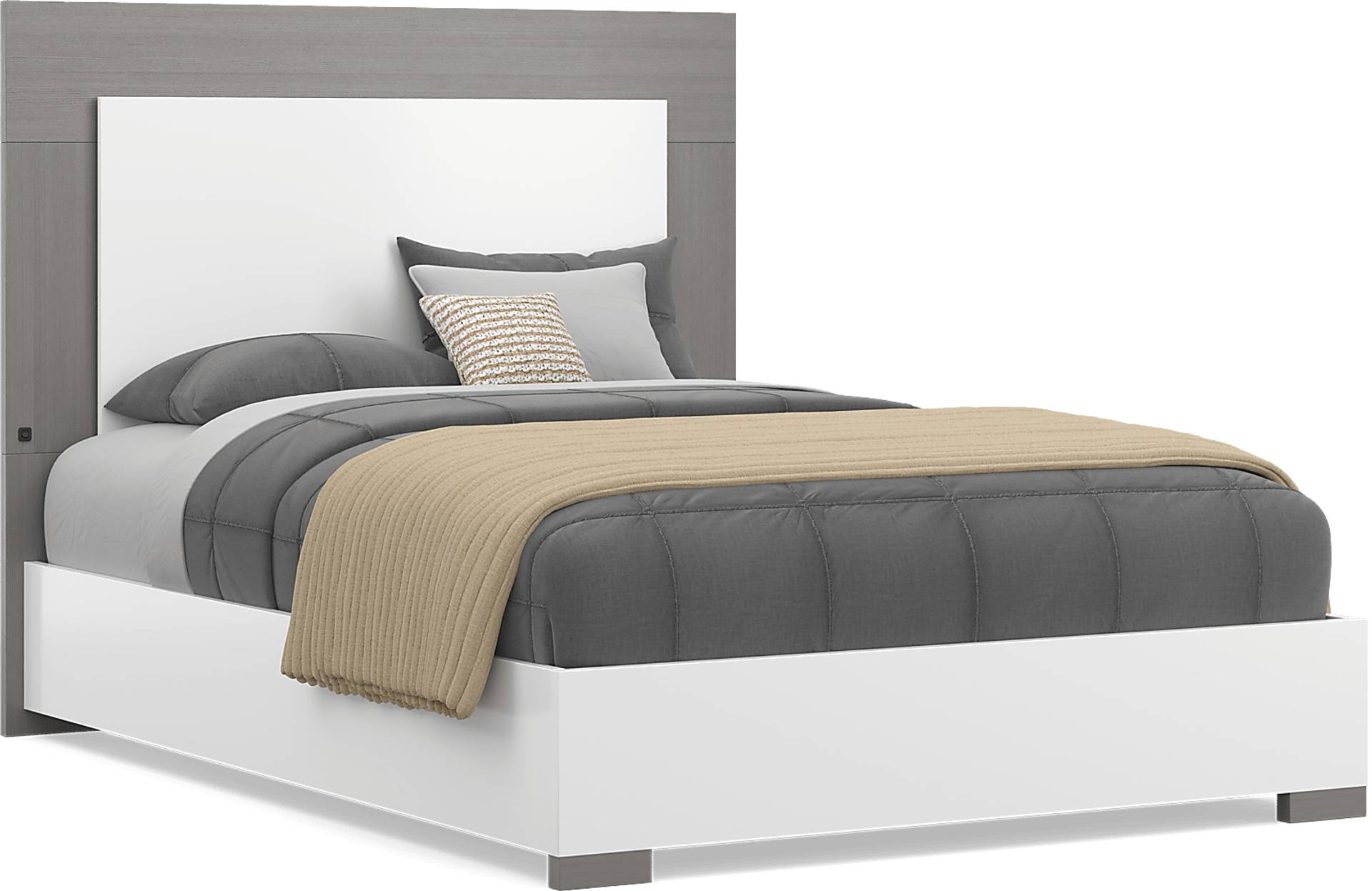 white full panel bed