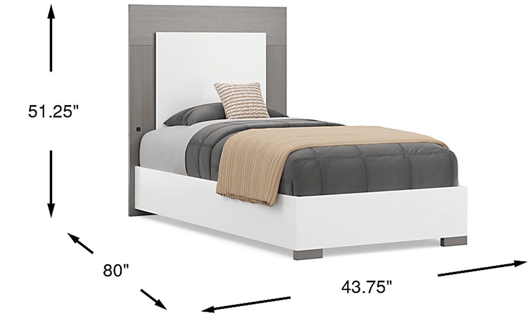 Kids Park Peak White Twin Panel Bed