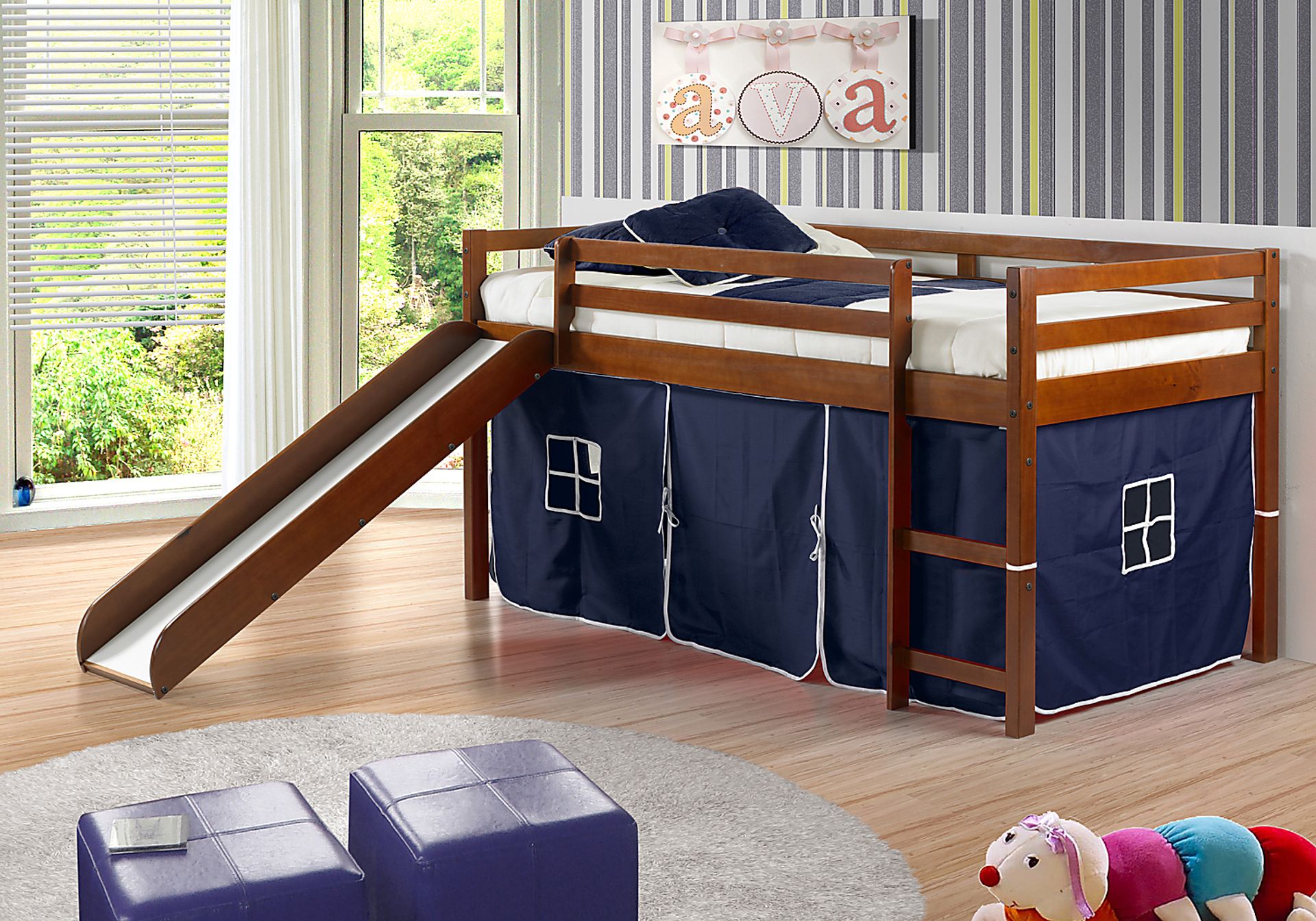 Kids Parman Blue Twin Tent Loft Bed - Image 2