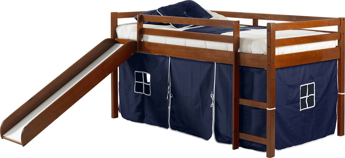 Parman Espresso Dark Wood Twin Loft Bed With Tent Rooms to Go