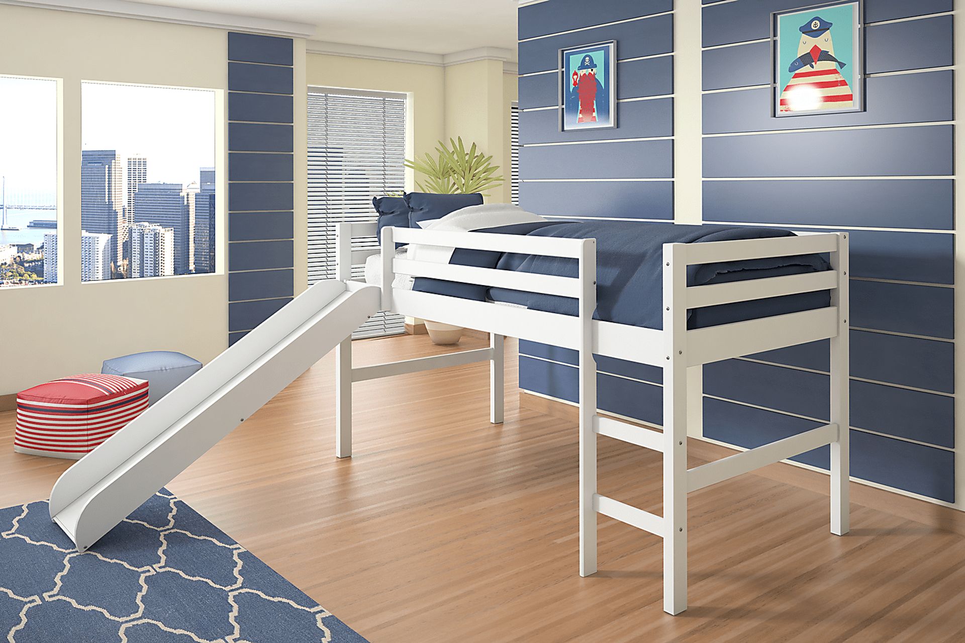 Kids Parman White Twin Loft Bed - Image 2