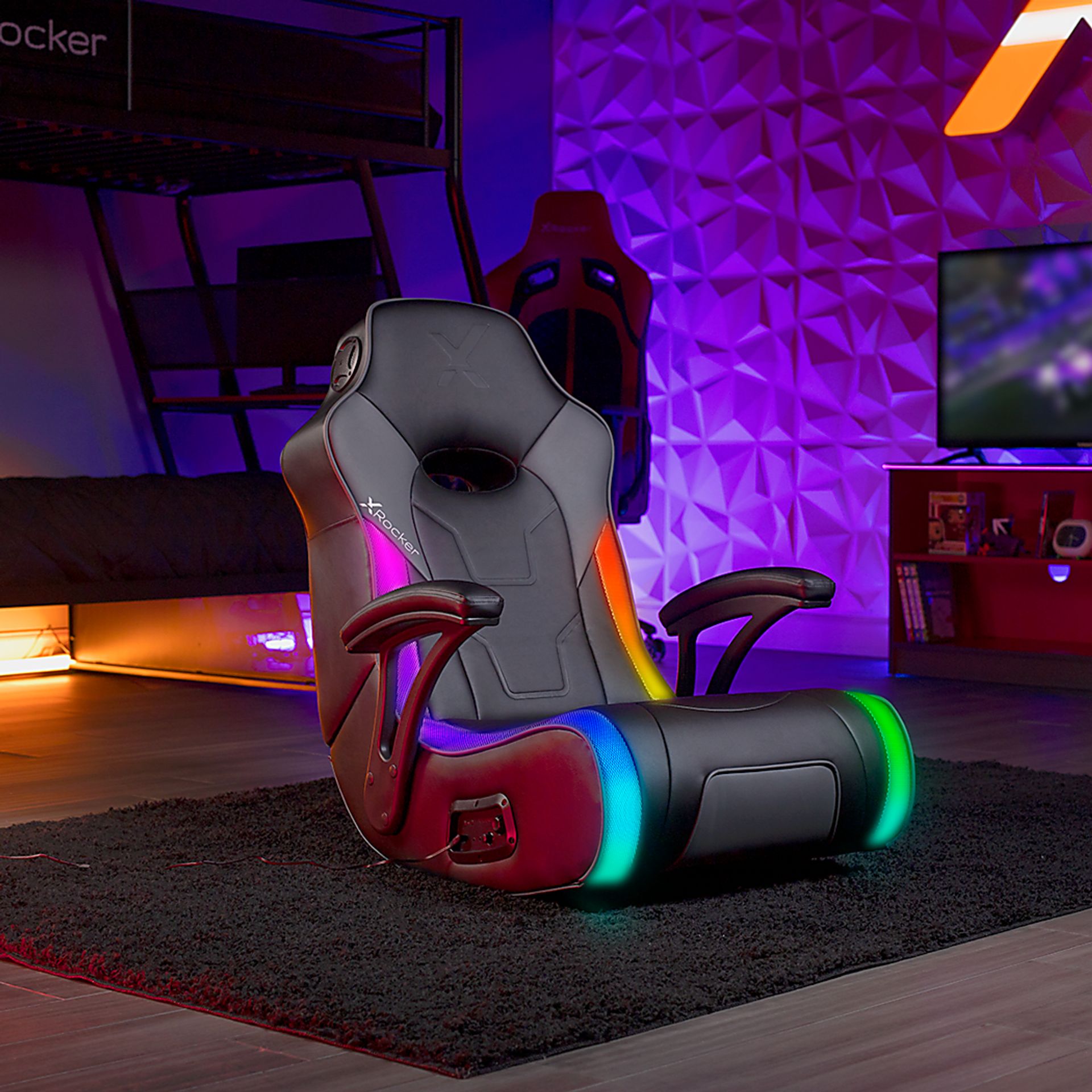 Kids Parwig Black RGB Gaming Rocker - Image 2