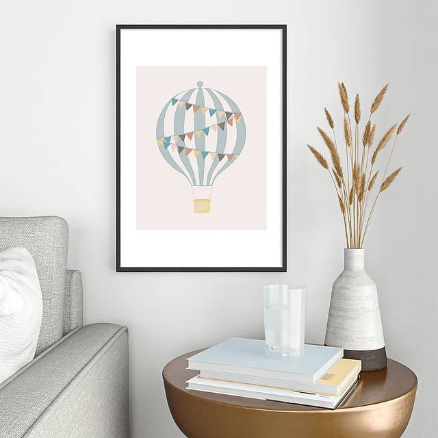 Kids Pastel Balloon Beige Metal Framed Print - Thumbnail - Image 2